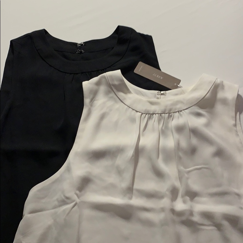 JCrew Hana Tops- Black & Ivory 6 NWT 2-for-1 deal